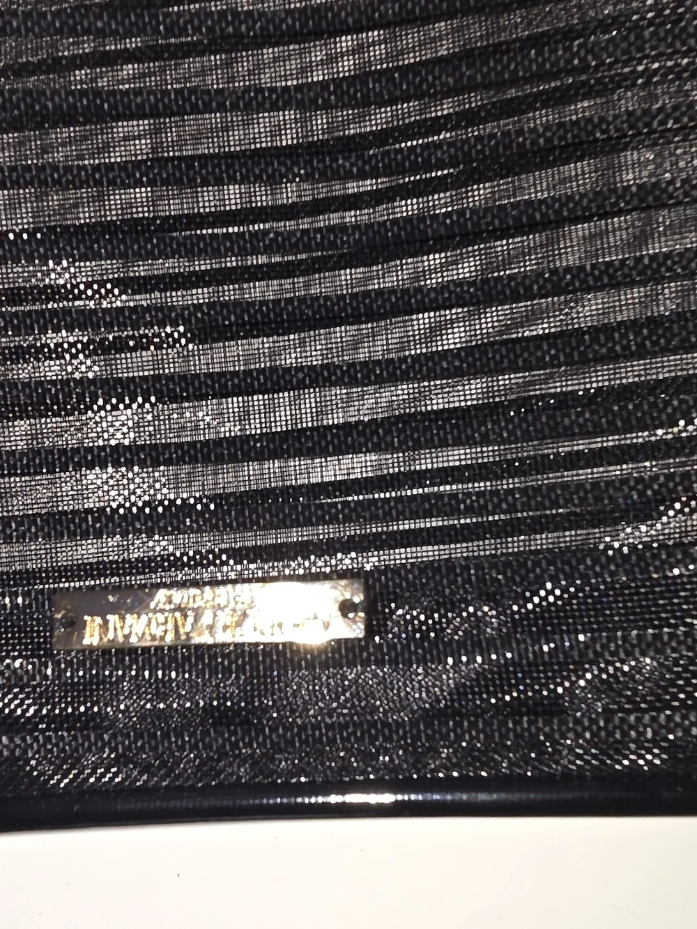 Giorgio Armani Men’s Black Textured Wallet with Gold Logo